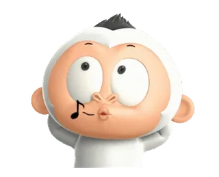 😙 monkey, cartoon, animation, whistle, cute, animal whatsapp sticker