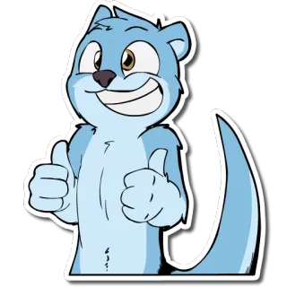 👍 animal, nutria, dibujos animados, pegatina, pulgar arriba, feliz whatsapp sticker