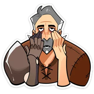 ⭐ character, fantasy, gloves, armor, serious telegram sticker