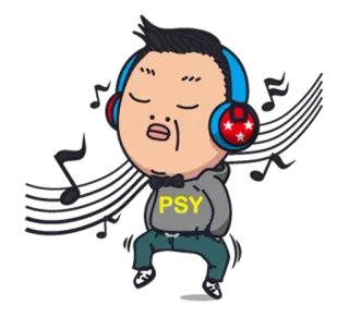 🎧 Psy PSY K-pop, cantante, música, baile whatsapp sticker
