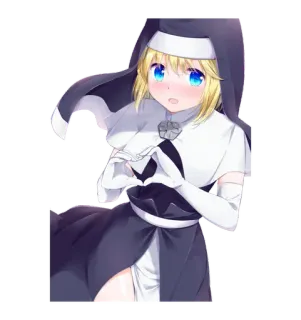 ❤ monja, anime, dibujos animados, religioso, personaje, mujer telegram sticker