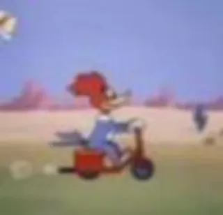 🛵 Woody Woodpecker 만화, 우디 우드페커, 스쿠터, 새, 애니메이션 telegram sticker