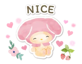 🧁 NICE lindo, kawaii, rosa, personaje, pastel, adorable whatsapp sticker