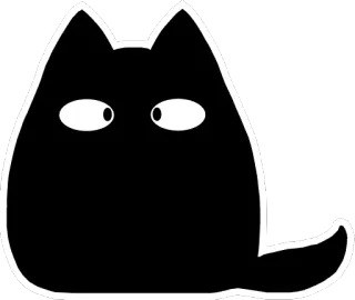 😕 Katze, schwarze Katze, Tier, Aufkleber, Cartoon, süß, Haustier telegram sticker