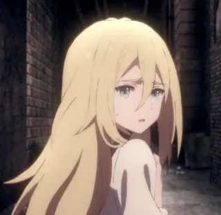 😥 Rachel Gardner Angels of Death anime, dziewczyna, blondynka, Rachel Gardner, Angels of Death, smutna telegram sticker