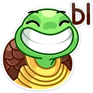 😀 Ы turtle, cartoon, cute, funny, emoji whatsapp sticker