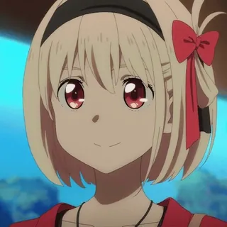 π Chisato Nishikigi Lycoris Recoil Anime, Ragazza, Carina, Chisato Nishikigi, Lycoris Recoil, Personaggio, Sorriso, Occhi rossi whatsapp sticker