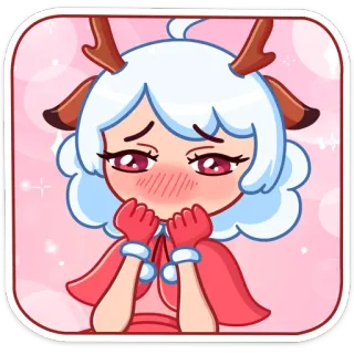 ☺️ наклейка, аниме, милый, каваий, олень, рога whatsapp sticker