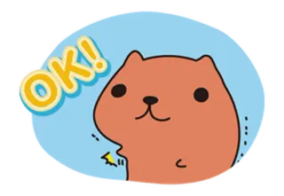 👌 OK! capivara, fofo, animal, adesivo, OK, aprovação telegram sticker