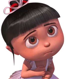 😓 Agnes Despicable Me cartoon, girl, cute, movie, despicable me telegram sticker