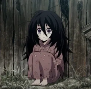 🎏 anime, girl, scary, demon, sad, creepy telegram sticker