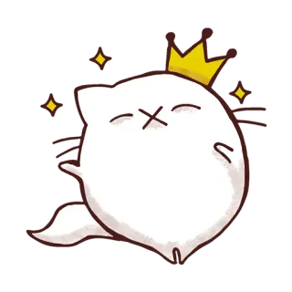 🤴 cat, crown, cute, sticker, cartoon, character whatsapp sticker
