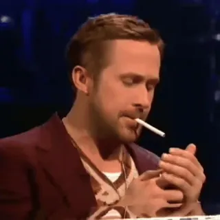 π¬ Ryan Gosling attore, sigaretta, fumo, ryan gosling, hollywood whatsapp sticker