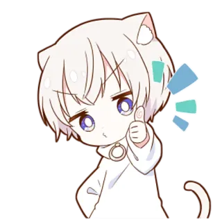 👍 Anime, Niedlich, Katze, Chibi, Daumen hoch, Kawaii whatsapp sticker