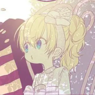 🍼 criança, menina, desenho animado, fofo, cabelo loiro, anime, mangá telegram sticker