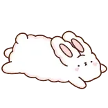 🙁 thỏ, động vật, dễ thương, thỏ, nằm, kawaii telegram sticker