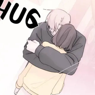 🍢 HUG uścisk, objęcie, miłość, przyjaźń, uczucie, kreskówka, manga telegram sticker