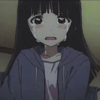 😢 anime, girl, crying, sad, emotional, tears telegram sticker