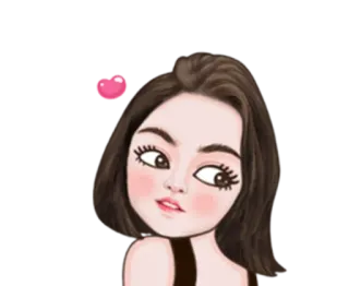 👩 мультфильм, женщина, эмодзи, милый, лицо, выражение telegram sticker