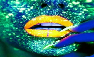 💋 lábios, neon, uv, maquiagem, beleza, brilho, fluorescente whatsapp sticker