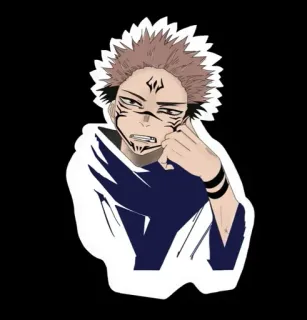 😠 Yuji Itadori Jujutsu Kaisen anime, manga, jujutsu kaisen, yuji itadori, shonen, sticker telegram sticker