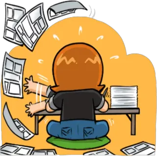 ✍ Cartoon, Künstler, Comics, Autor, Zeichnung, Arbeit, Schreibtisch telegram sticker