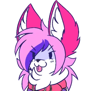 👅 Fellwesen, Tier, Cartoon, Rosa, Lila, Zunge telegram sticker