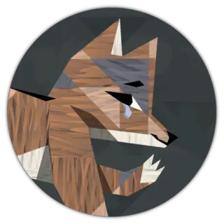😶 fox, crying, sad, geometric, animal, sticker telegram sticker
