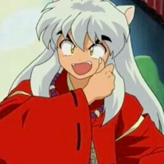 🐶 Inuyasha anime, kreskówka, inuyasha, postać, uśmiechnięty telegram sticker