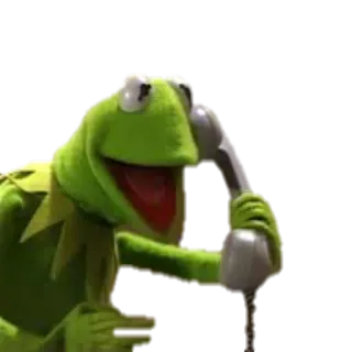 📞 Kermit Kermit la grenouille, Muppets, grenouille, téléphone, parlant, drôle telegram sticker