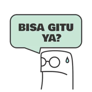 🤔 BISA GITU YA? 질문, 생각, 의심, 인도네시아어, 스티커, 만화 telegram sticker