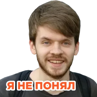 😐 Я НЕ ПОНЯЛ russisch, text, phrase, ausdruck, person whatsapp sticker