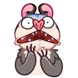 😨 만화, 동물, 포유류, 설치류, 놀람, 겁먹음, 충격 whatsapp sticker