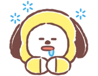 😪 Chimmy BT21, Chimmy, Cartoon character, Cute, Sleepy, Sleeping telegram sticker