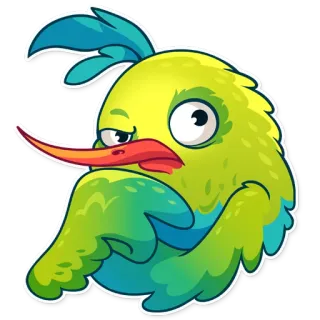 🤔 vogel, cartoon, schattig, sticker, dier telegram sticker