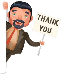 🙏 THANK YOU obrigado, agradecimento, saudação, desenho animado, placa telegram sticker
