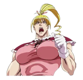 💪 anime, muscle, character, manga, buff, dress, blonde telegram sticker