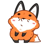 😑 renard, animal, dessin animé, autocollant, mignon, masque telegram sticker
