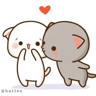 😘 @hotlve cats, love, cute, kiss, cartoon telegram sticker