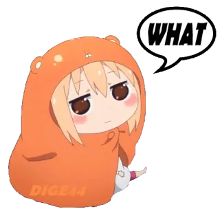 ❔ WHAT Anime, Dessin animé, Sticker, Mignon, Bulle de dialogue, Quoi whatsapp sticker