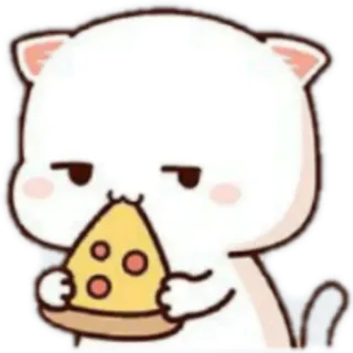 🍕 cat, pizza, animal, food, cute, cartoon telegram sticker