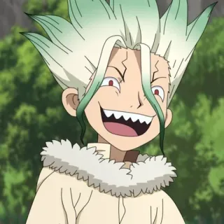🥬 Senku Ishigami Dr. Stone Аниме, Персонаж, Dr. Stone, Сенку Ишигами whatsapp sticker