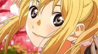😁 Kaori Miyazono Your Lie in April anime, manga, character, girl, blond hair, smile telegram sticker