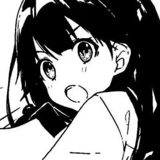 😡 Anime, Manga, Ragazza, Carino, Bianco e nero telegram sticker