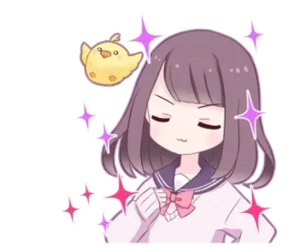 🌟 anime, chica, linda, brillo, dibujo animado telegram sticker