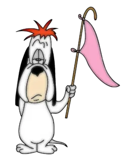 😱 Droopy Desenho animado, Cachorro, Triste, Caído, Bandeira whatsapp sticker