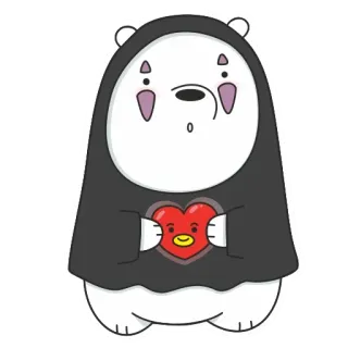 😘 Ice Bear We Bare Bears We Bare Bears, Urso Polar, Coração, Desenho animado, Fofo, Sticker telegram sticker