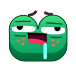 🤤 rana, dibujos animados, expresión, dormilón, torpe telegram sticker