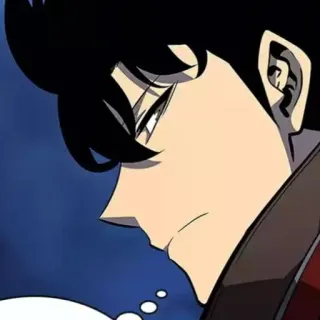 😕 Sung Jinwoo Solo Leveling homme, anime, solo leveling, sung jinwoo, visage, profil telegram sticker