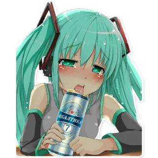 🍺 Hatsune Miku БАЛТИКА 7 อนิเมะ, เบียร์, มิกุ, ฮัทสึเนะ, โวคาลอยด์, ดื่ม telegram sticker